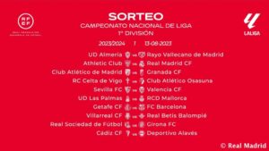 Publicado el calendario del Real Madrid para la Liga 2023-24