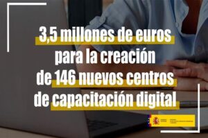 El Ministerio de Educación, Formación Profesional y Deportes destina más de 3,5 millones de euros a la creación de 146 nuevos centros de capacitación digital