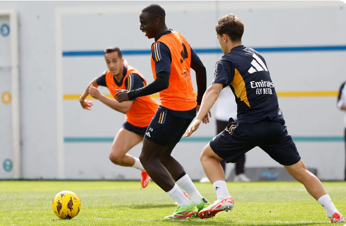 Intensa sesión de entrenamiento del Real Madrid previo al partido contra el Athletic Club