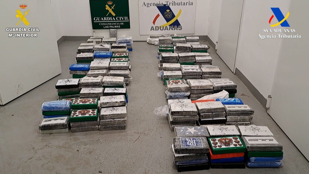 Incautados 289 Kilogramos de Cocaína en Buque Procedente de Brasil en Las Palmas