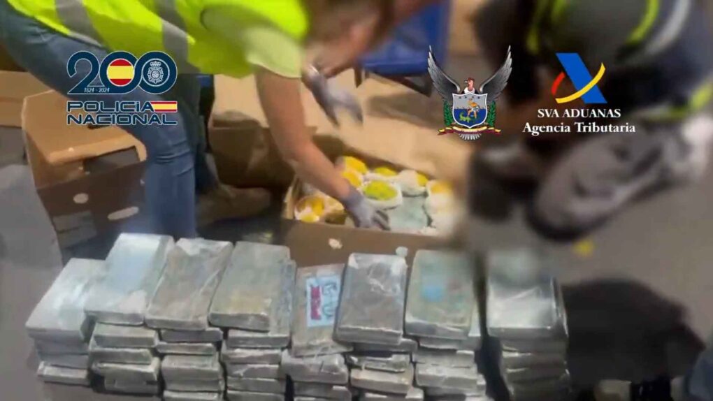 La Policía Nacional y la Agencia Tributaria intervienen 165 kg de cocaína en operación contra el narcotráfico