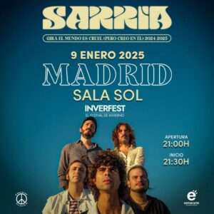 El malagueño Sarria presenta su aclamado disco "El Mundo es Cruel" en la Sala Sol de Madrid